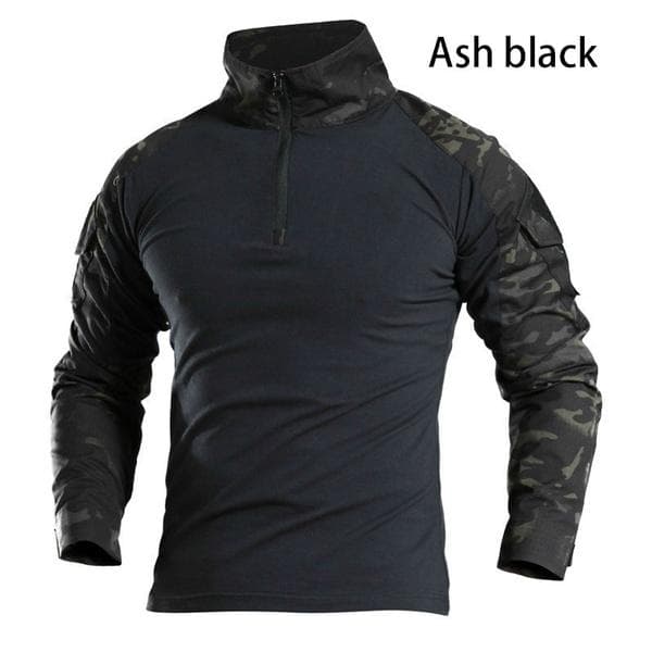 Men Tactical Shirt Outdoor Wear-resistant Camouflage T-Shirts Male Military Long Sleeve Shirts Camping Hiking Tops Army Combat Shirts M