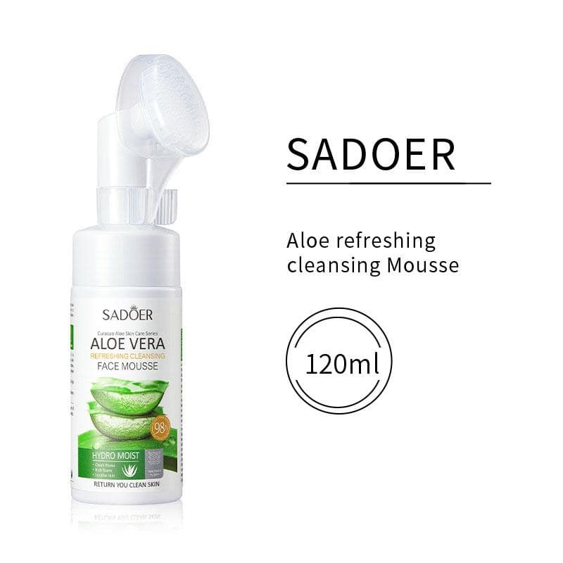 SADOER Aloe Vera Refreshing Cleansing Face Mousse Deep Cleaning Skin Care Products 120ml