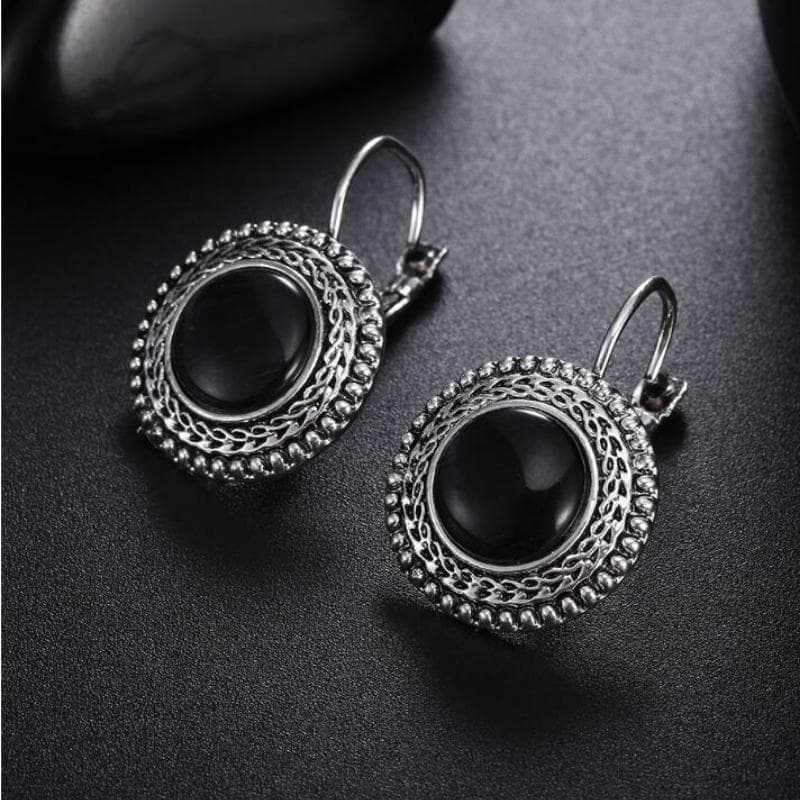 1 Pair of Bohemian Big Drop Earrings For Women Vintage Dangle Earrings black