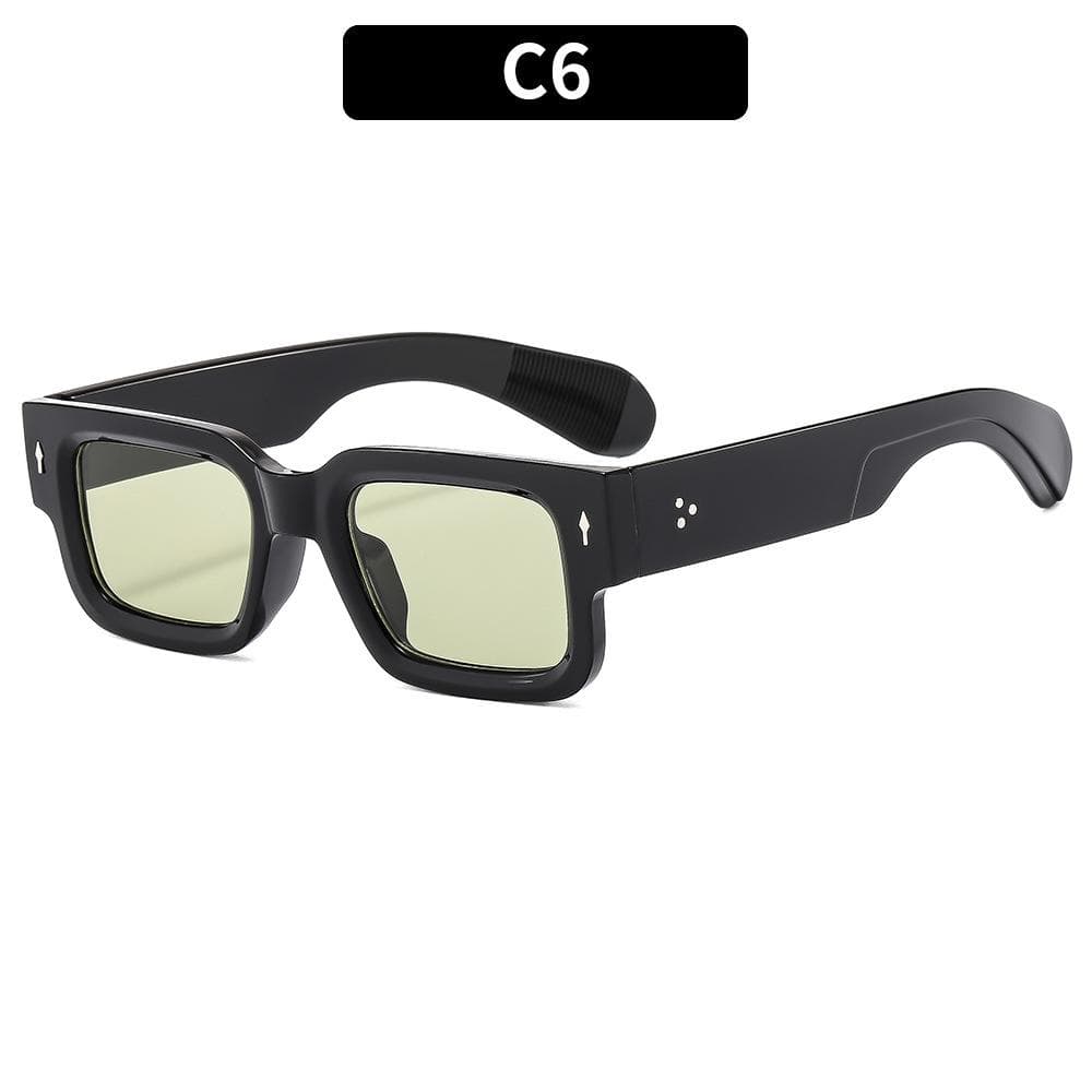 Retro Square Black Lens Sunglasses Women Luxury Brand Designer Sun Glasses Fashion Rectangle Eyewear Men UV400 1PC