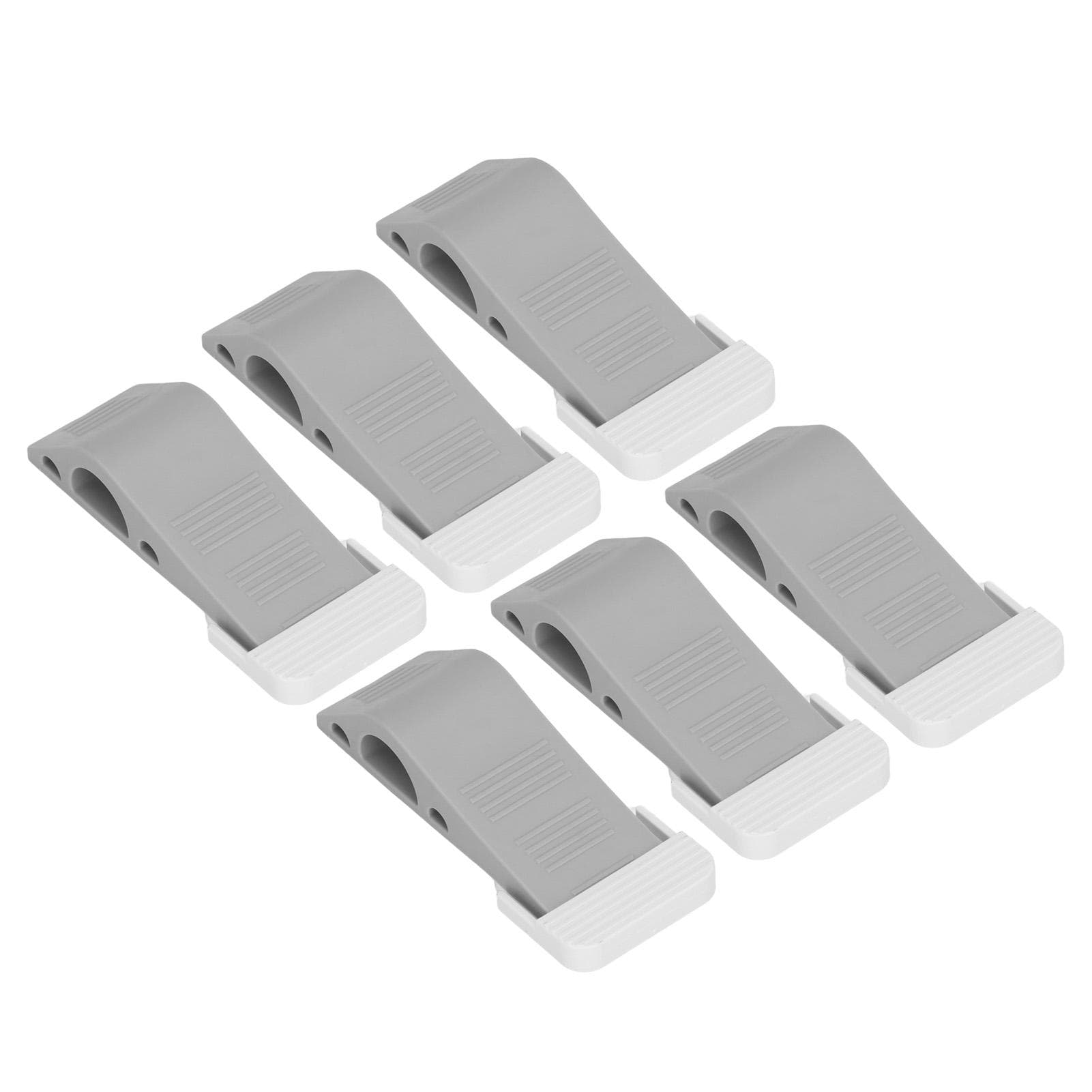 6pcs Door Stoppers Grey Hole Free Installation Noise Elimination TPR Material Compact Door Hinge