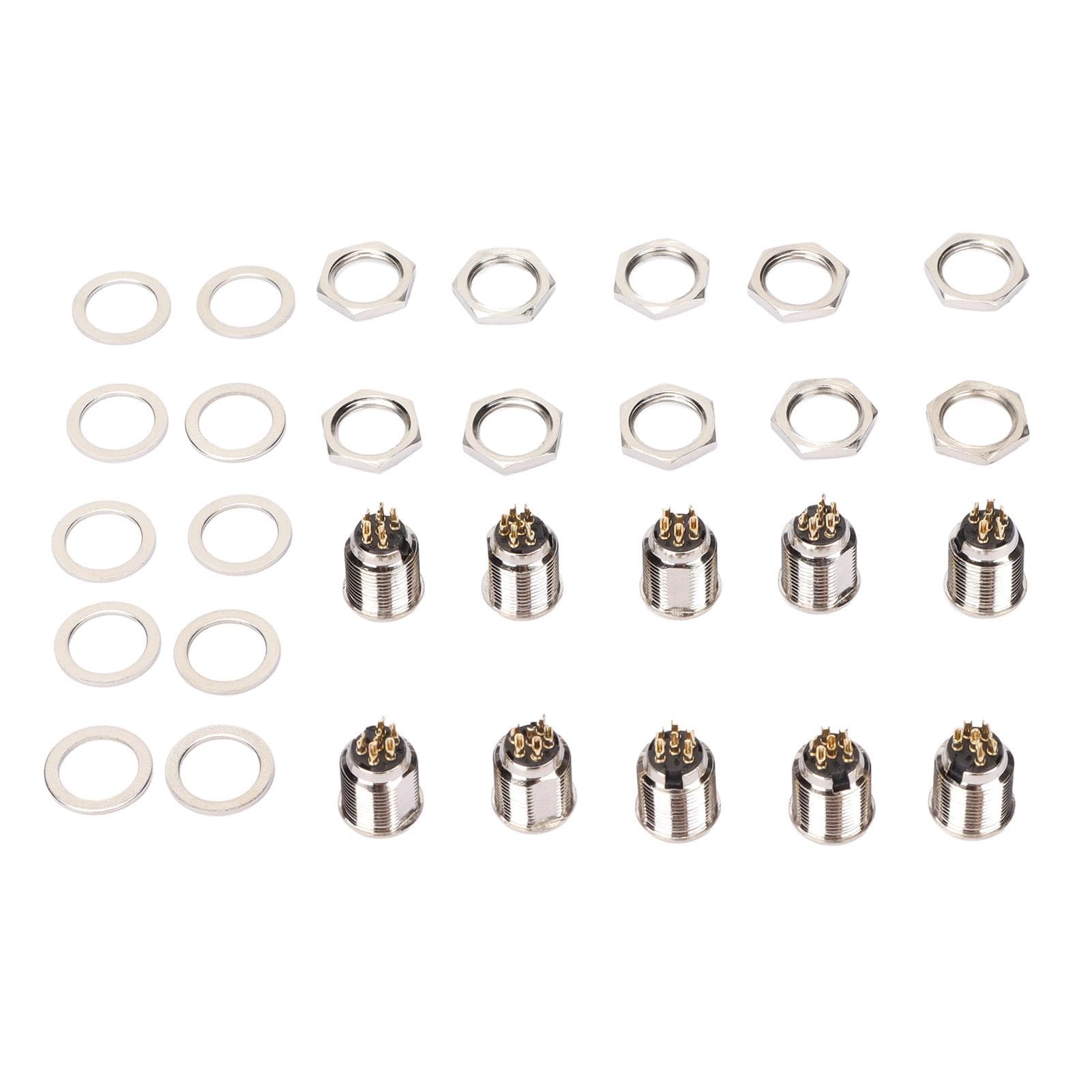 10 Set 6 Pin XLR Male Socket Base Stable Exquisite Easy Connection XLR Male Jack for Chassis Panel