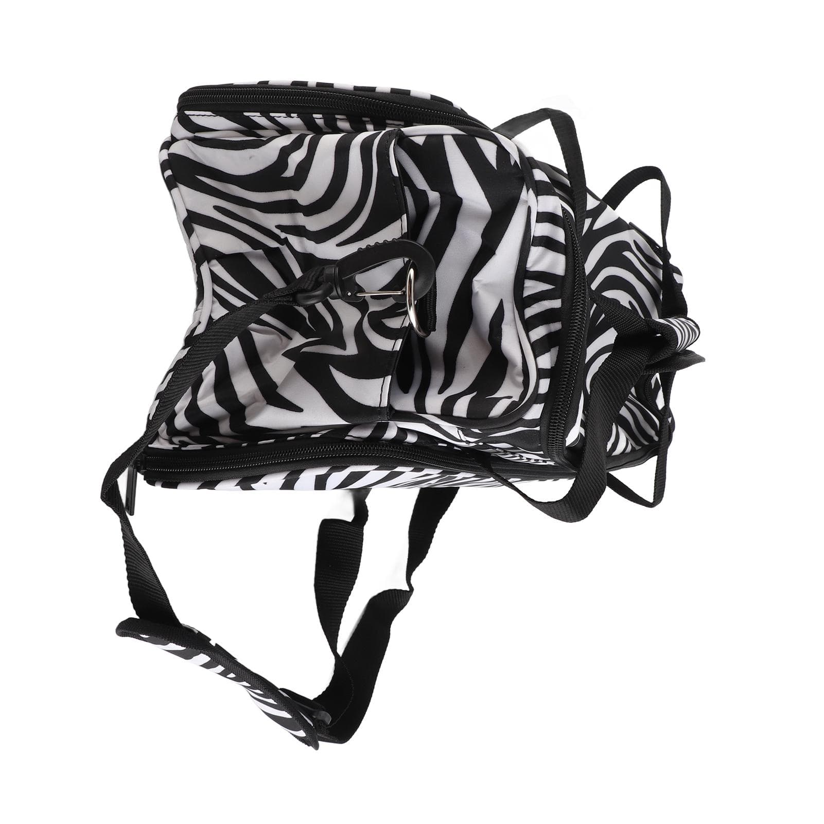 Zebra Stripe Handbag Hairdressing Tools Bag Portable Scissors Comb Holder Bag Hairstyling Case white