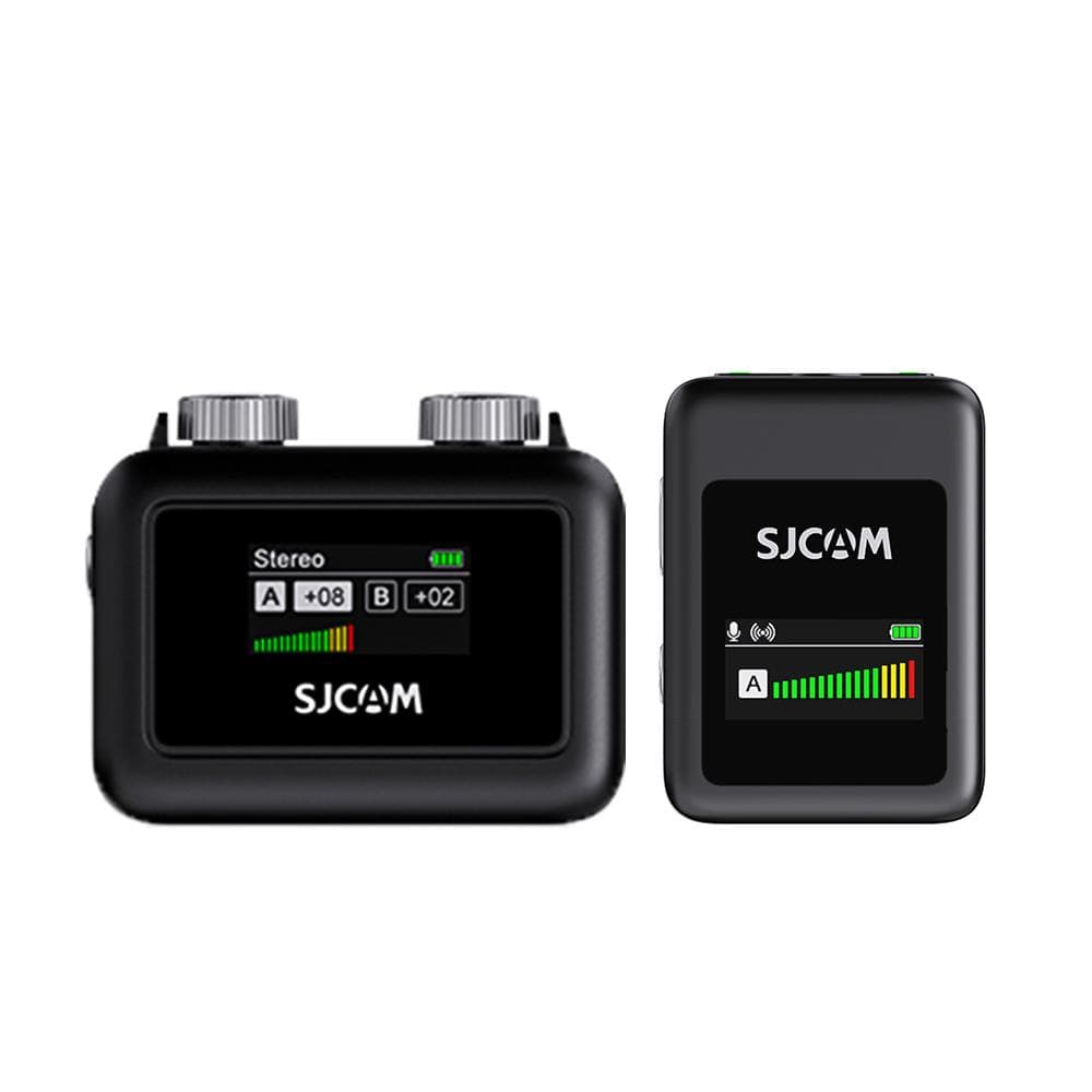 SJCAM M1 Wireless Microphone System with 1 Receiver & 2 Microphones LCD Screen 50M Transmission 1 Receiver & 1 Microphones black