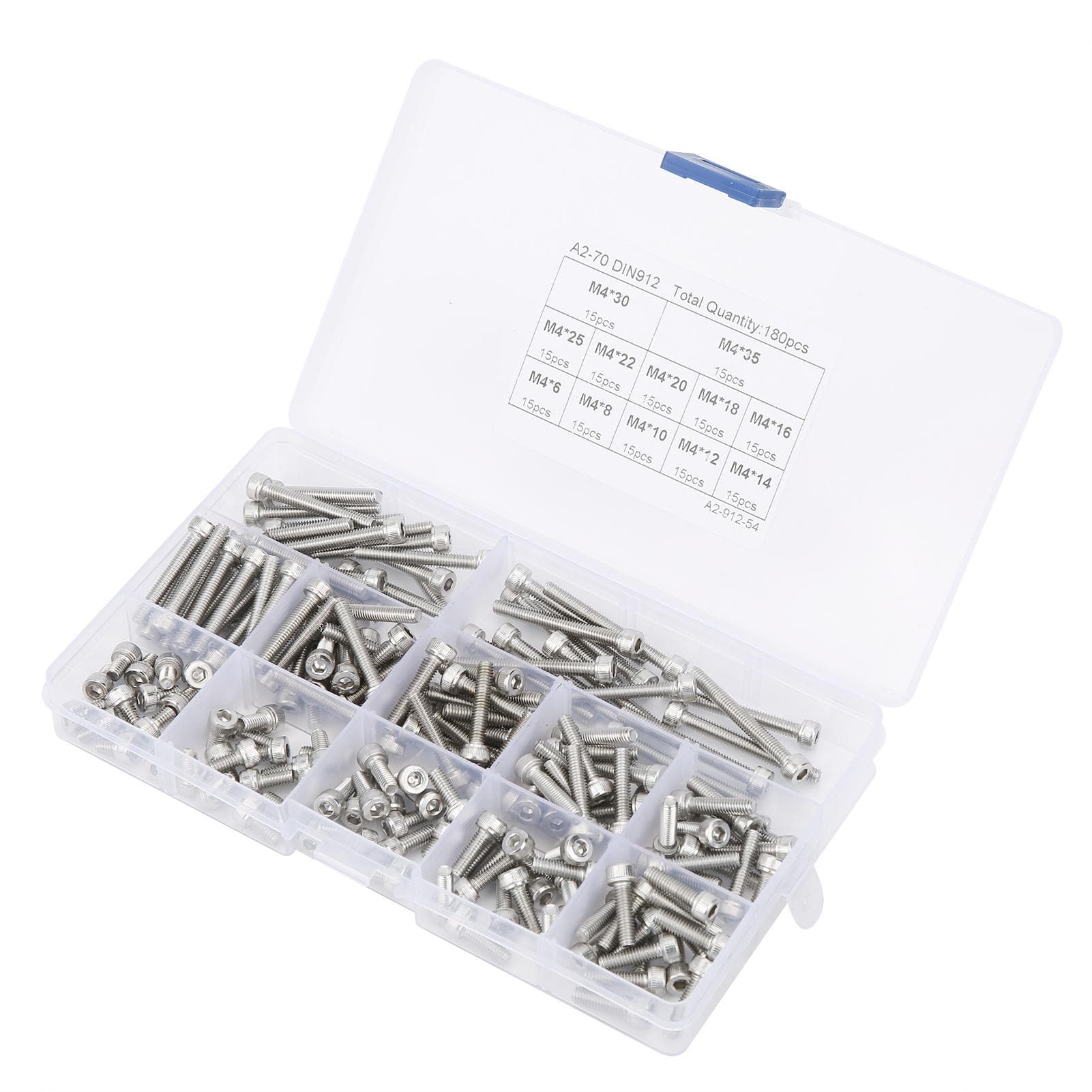 Hex Socket Screw Cap 304 Stainless Steel MultiLength Combination Set Nail Assortment Kit(88pcs(M6) )