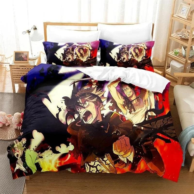 3D Printed Anime Black Clover Bedding Sets exquisite bed supplies set duvet cover bed comforter set luxury birthday gift 70x133cm 2pcs