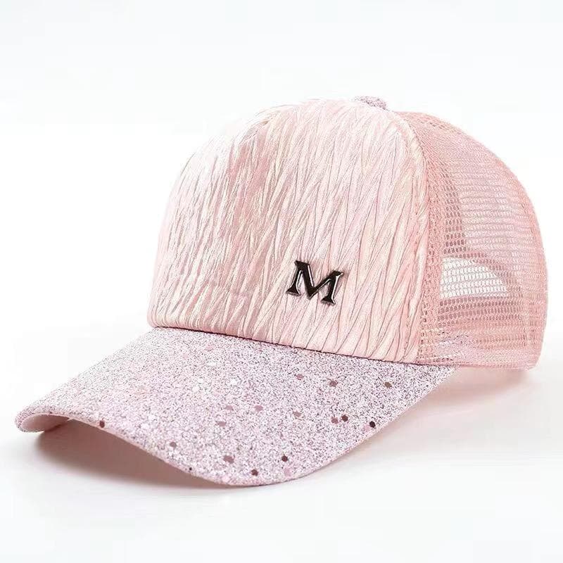 Hot Sale Unisex Women Trucker Hat Letter M Simple Design Baseball Cap Female Outdoor Adjustable Streetwear Summer Trucker Hat 54cm-60cm pink