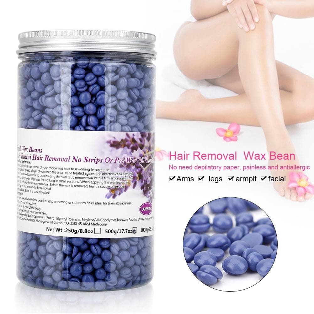 Depilatory Hot Film Hard Wax Bean Body Care Bikini Leg Hair Remover 500g Chocolate purple