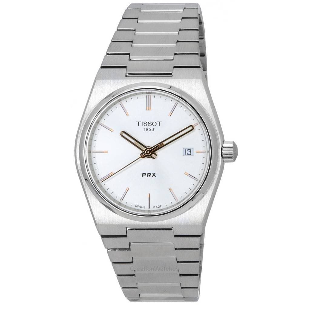 Tissot PRX T-Classic Stainless Steel Silver Dial Quartz T137.210.11.031.00 T1372101103100 100M Unisex Watch silver