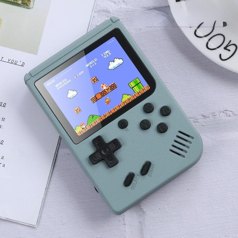 Macaron Mini Retro Handheld Game Console 500 In One Game Double Children's Home TV Nostalgic 10cm by 14cm by 5cm grey