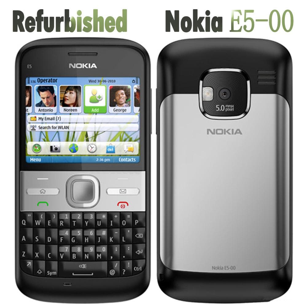 Refurbished Nokia Original Nokia E5-00 Mobile Phone With 1 SIM 1 Battery 1 Charger black