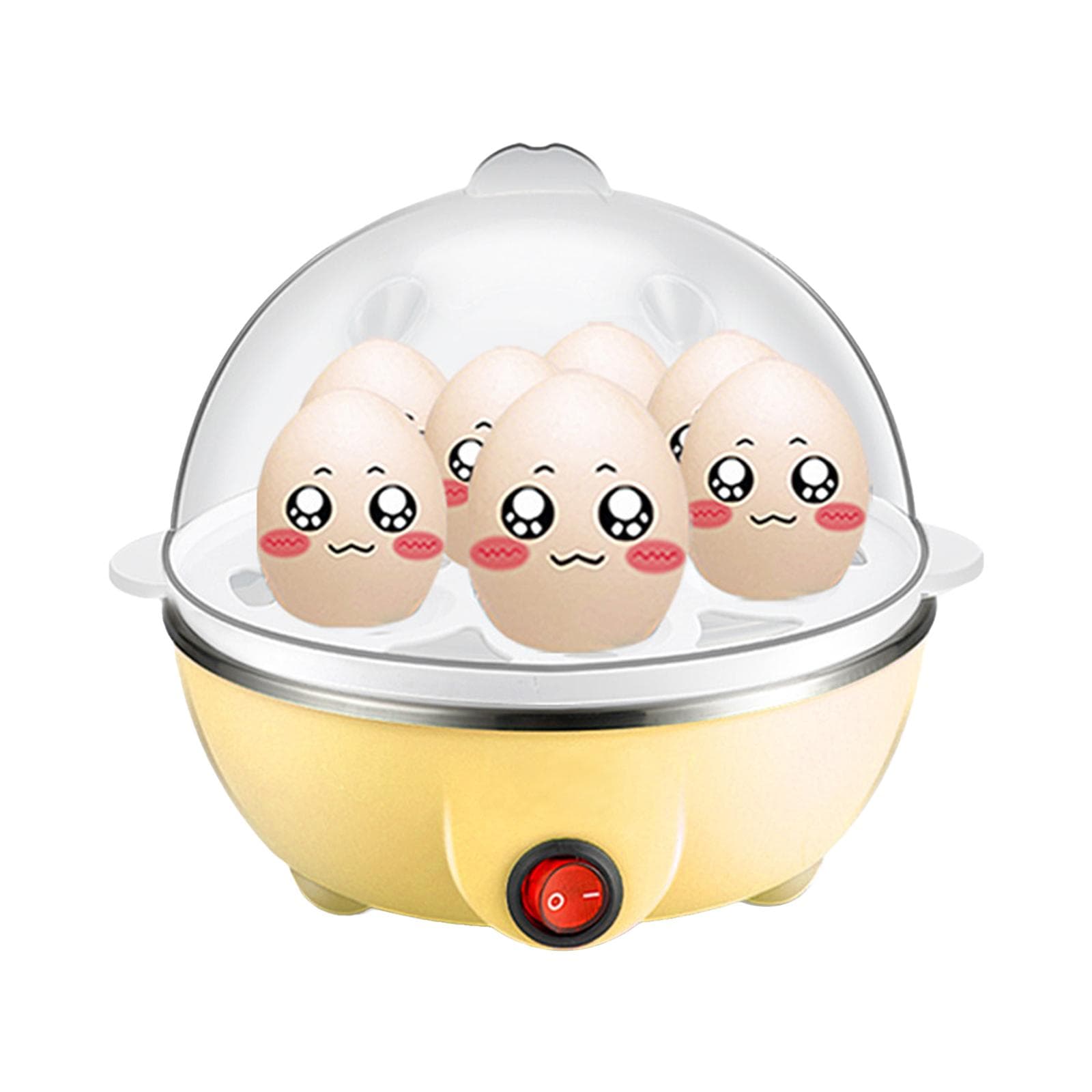 Egg Cooker 7 Egg Capacity Hard Boiled Egg Cooker Antidry Electric Egg Boiler with 40mL Measuring Single layer yellow