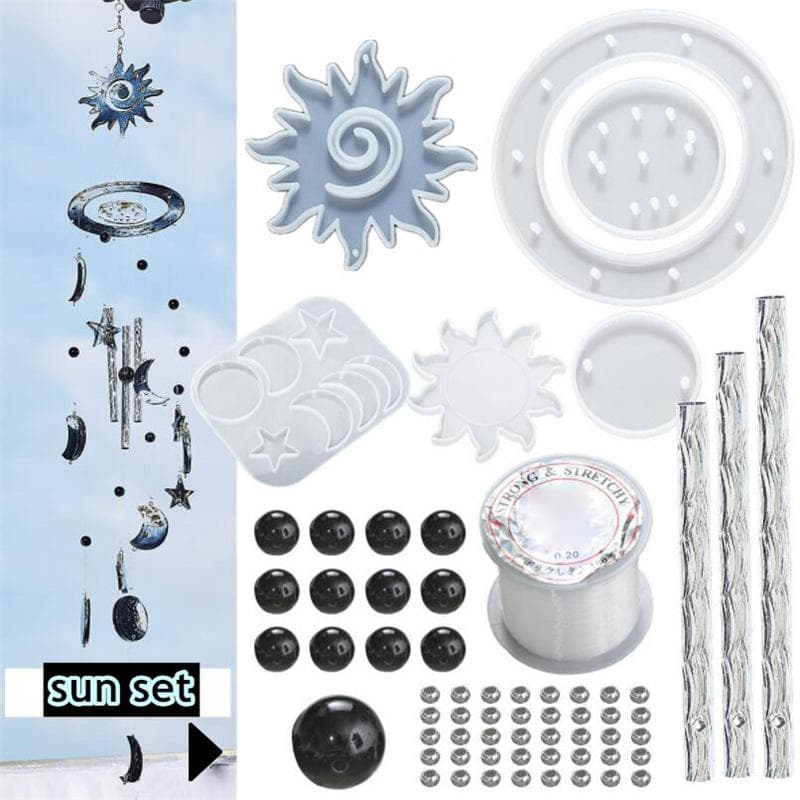 6 Styles Wind Chimes Epoxy Resin Mold for Ornament DIY sun set