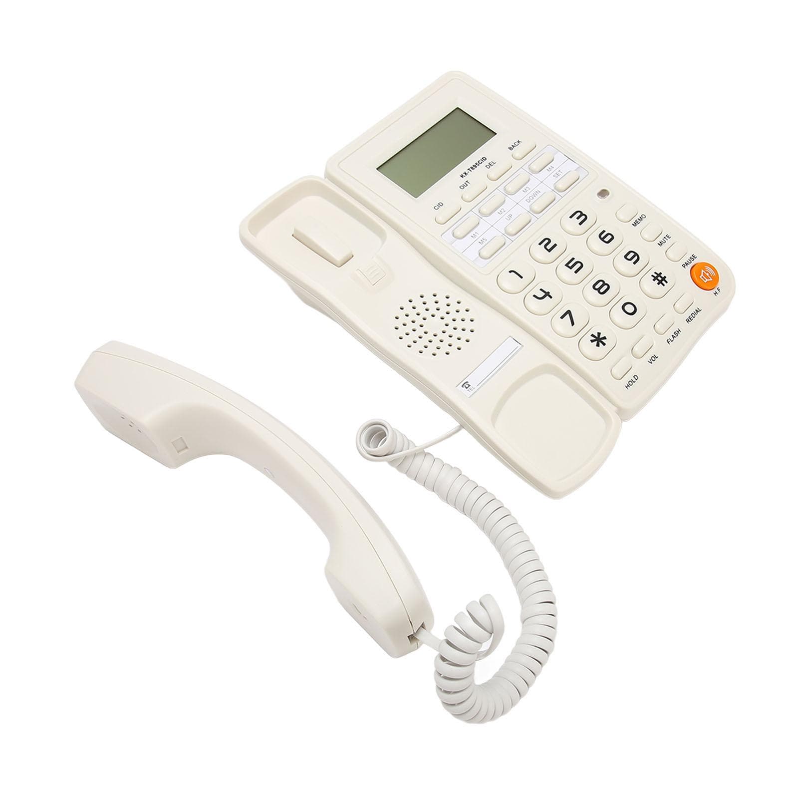 Corded Phone Landline Telephone Big Button Wired Phone for Household Office Hotel Elderly White white