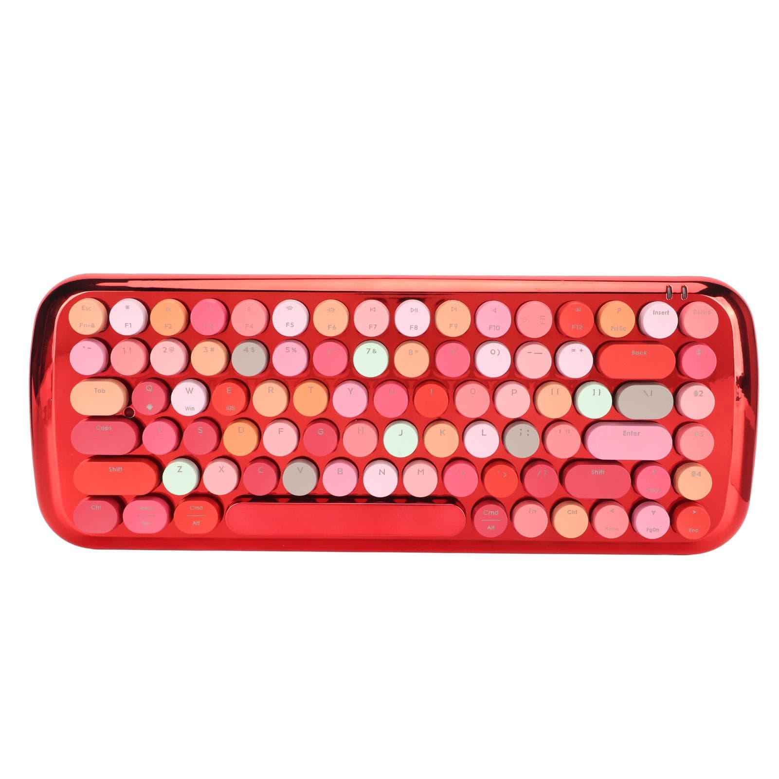 Mechanical Keyboard 84 Key RGB Backlit Retro Round Keycaps Plug and Play Dual Modes Wireless
