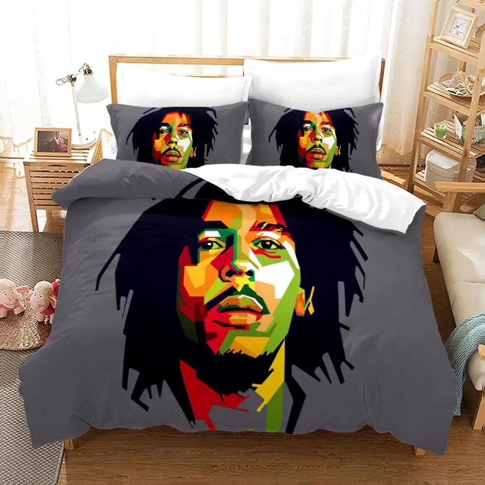 Bob Marley Duvet Cover Sets Music Legends Jamaica Singer Comfortable Bedspreads Queen King Size Bedding Sets Bedroom Decor EU Double 200x200cm