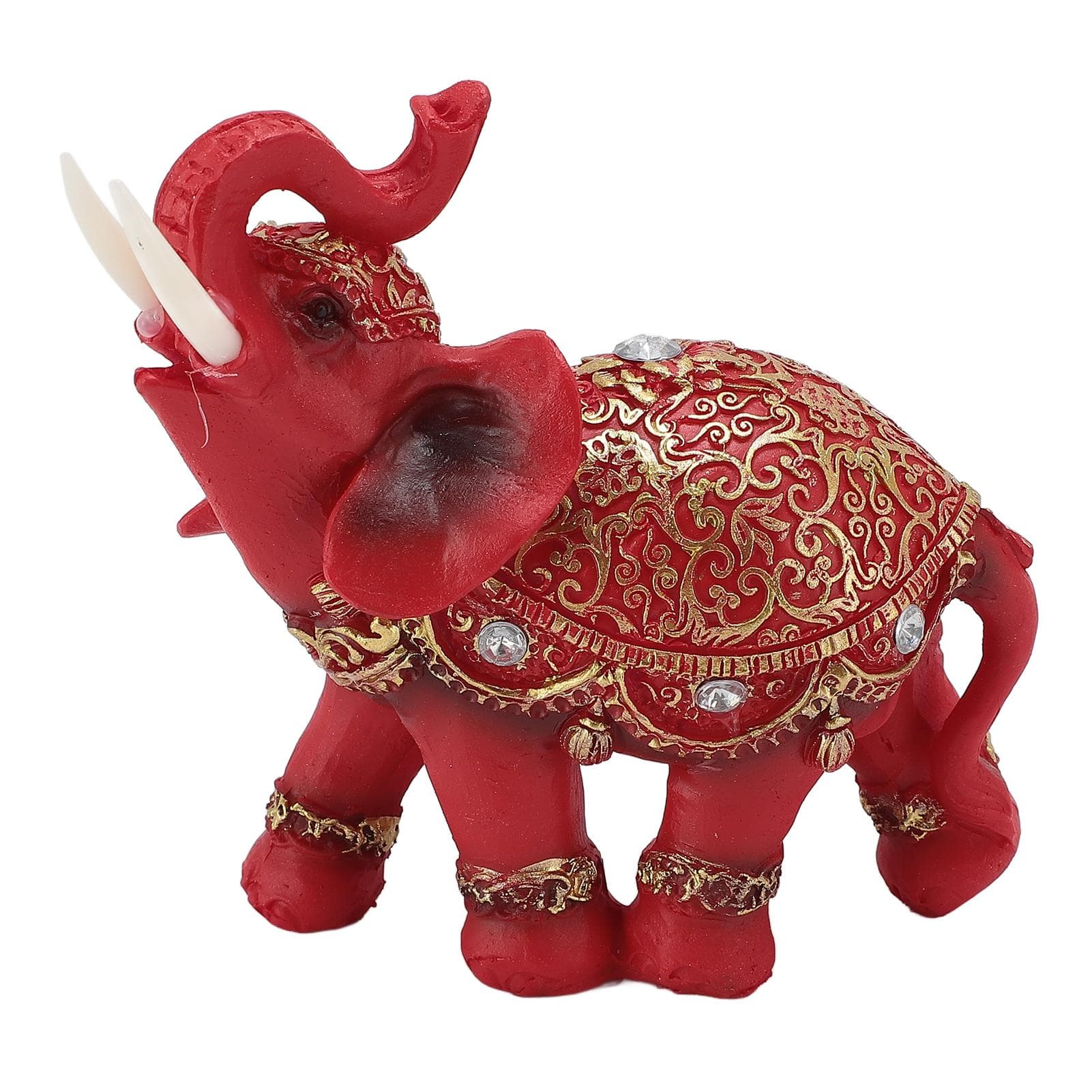 Elephant Statue Wealth Lucky Feng Shui Elephant Figurine Home Decor House Warming Present TV M(315 X 180mm / 12.4 X 7.09in)