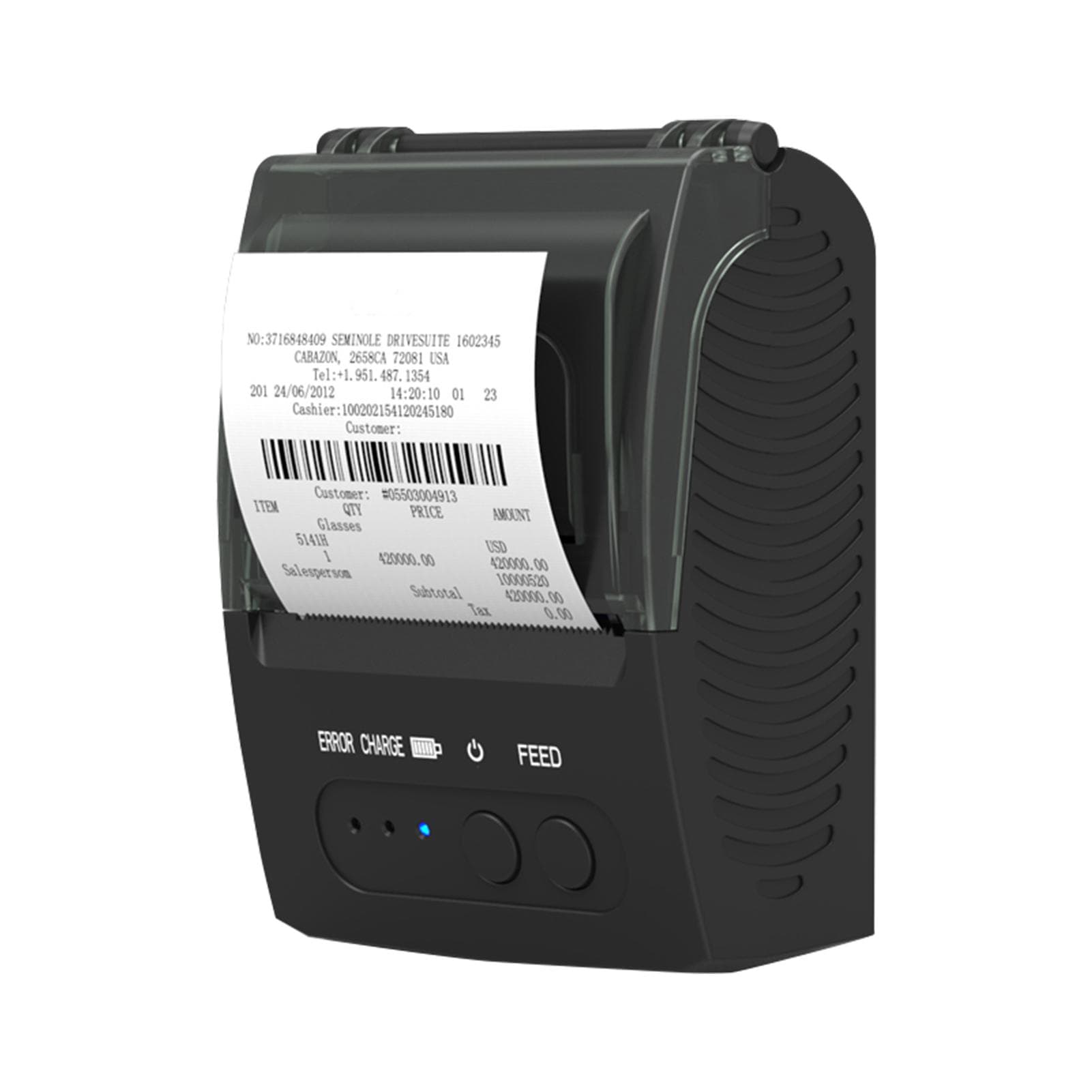 Bisofice 58mm Portable Mini Thermal Receipt Printer USB & BT Connection 2 inches Wireless Printer B-2 black