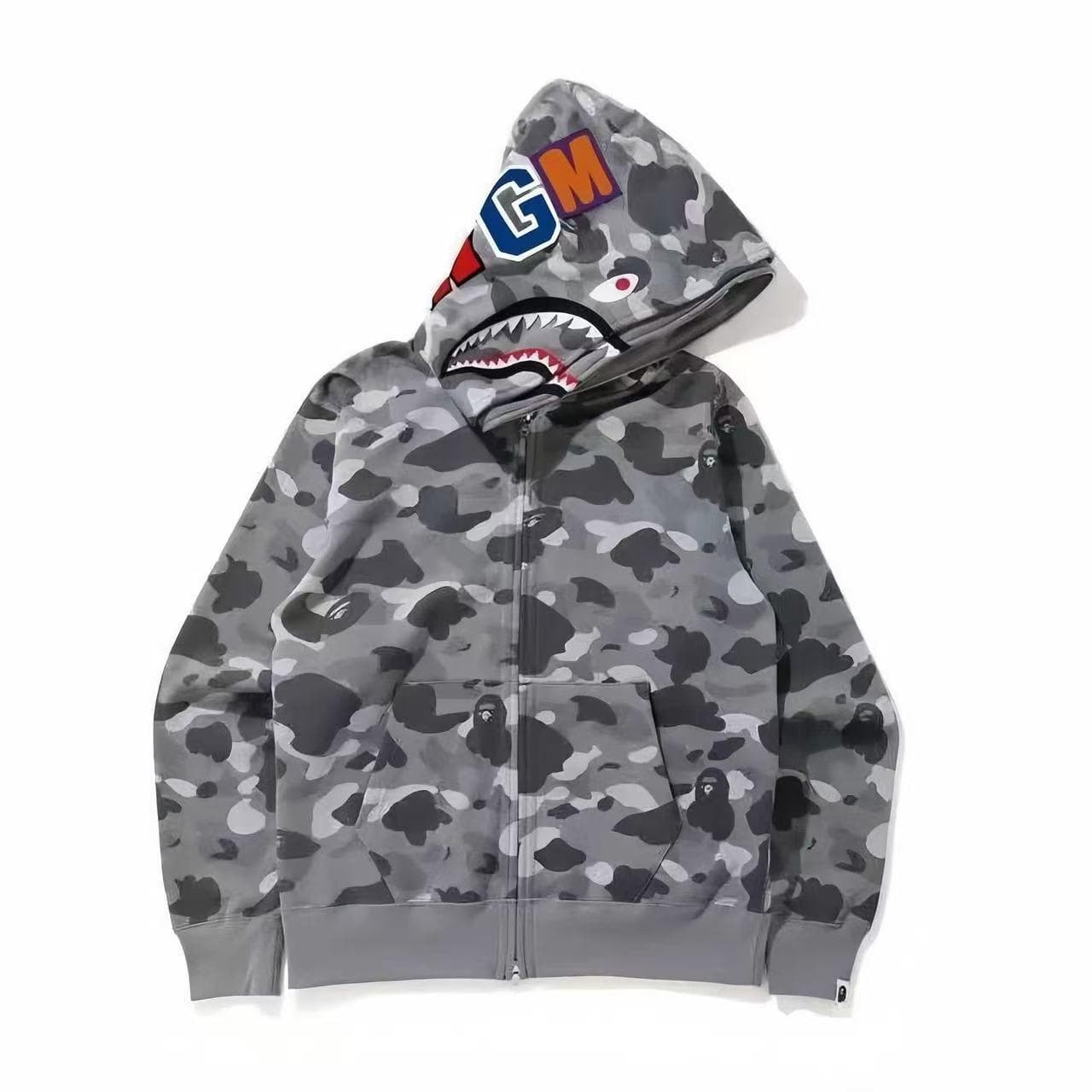 American Retro Camouflage Hooded Zip-Up Sweatshirt - Unisex Autumn Outerwear Small