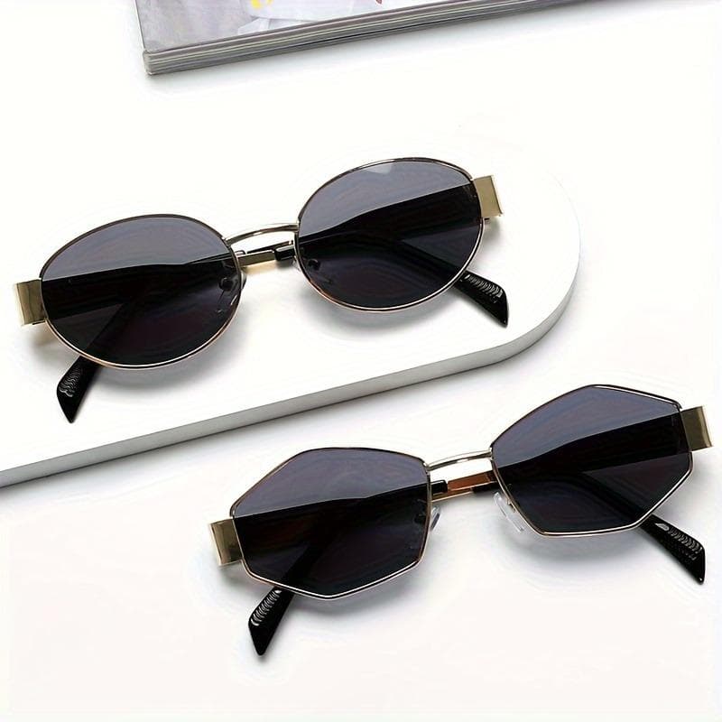 1-Pack Women Fashion Glasses Square Polygon Frames Composite Metal Hinge Trendy Accessory