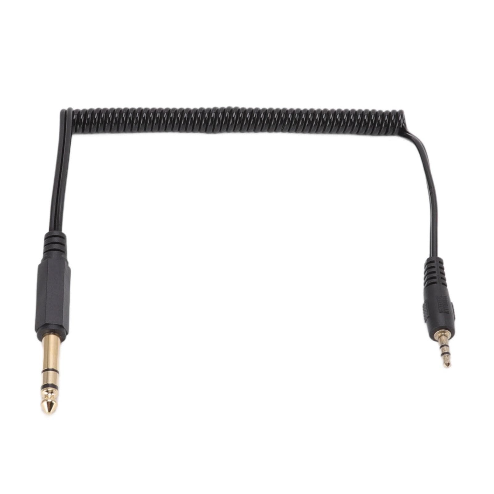 6.35mm to 3.5mm Coiled Cable Gold Plated Retractable Plug and Play Portable Sound Adapter Cable for Dual Sound Male to 3.5mm Dual Sound Male