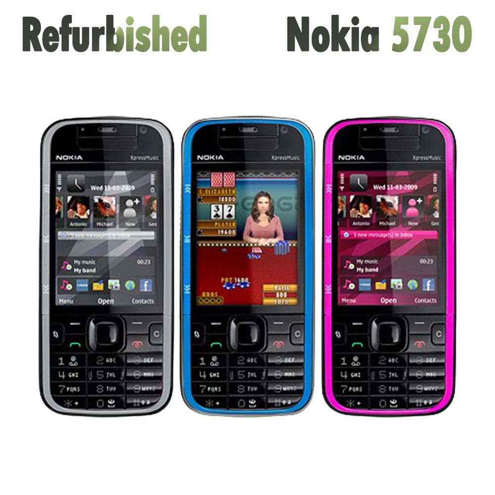 Refurbished Nokia Original Nokia 5730 XpressMusic Mobile Phone With 1 SIM Simple set blue