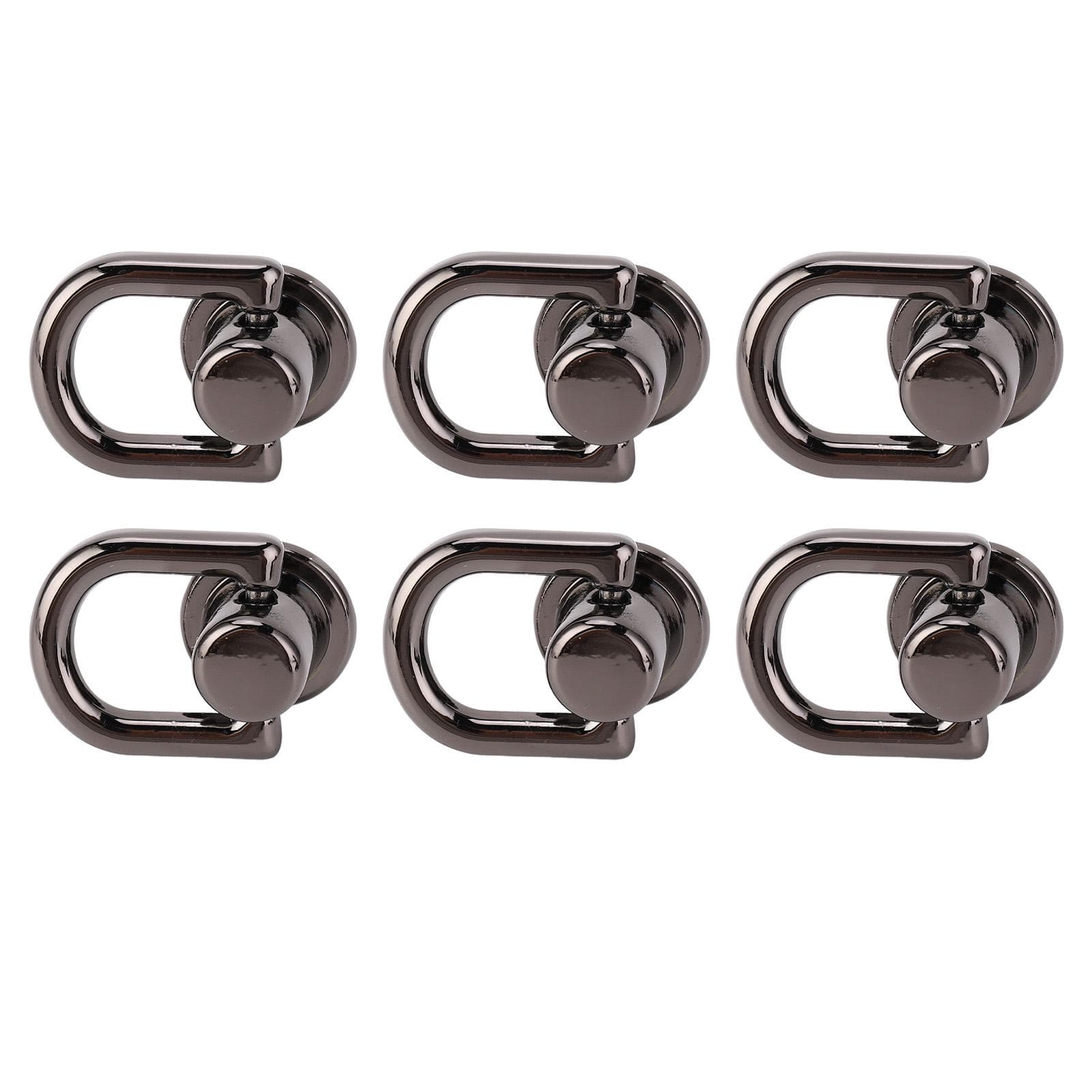 20PCS D Ring Rivets Metal Screw Stud Rivet 16x12mm 360 Degree Rotating Rivets for DIY Leather gray