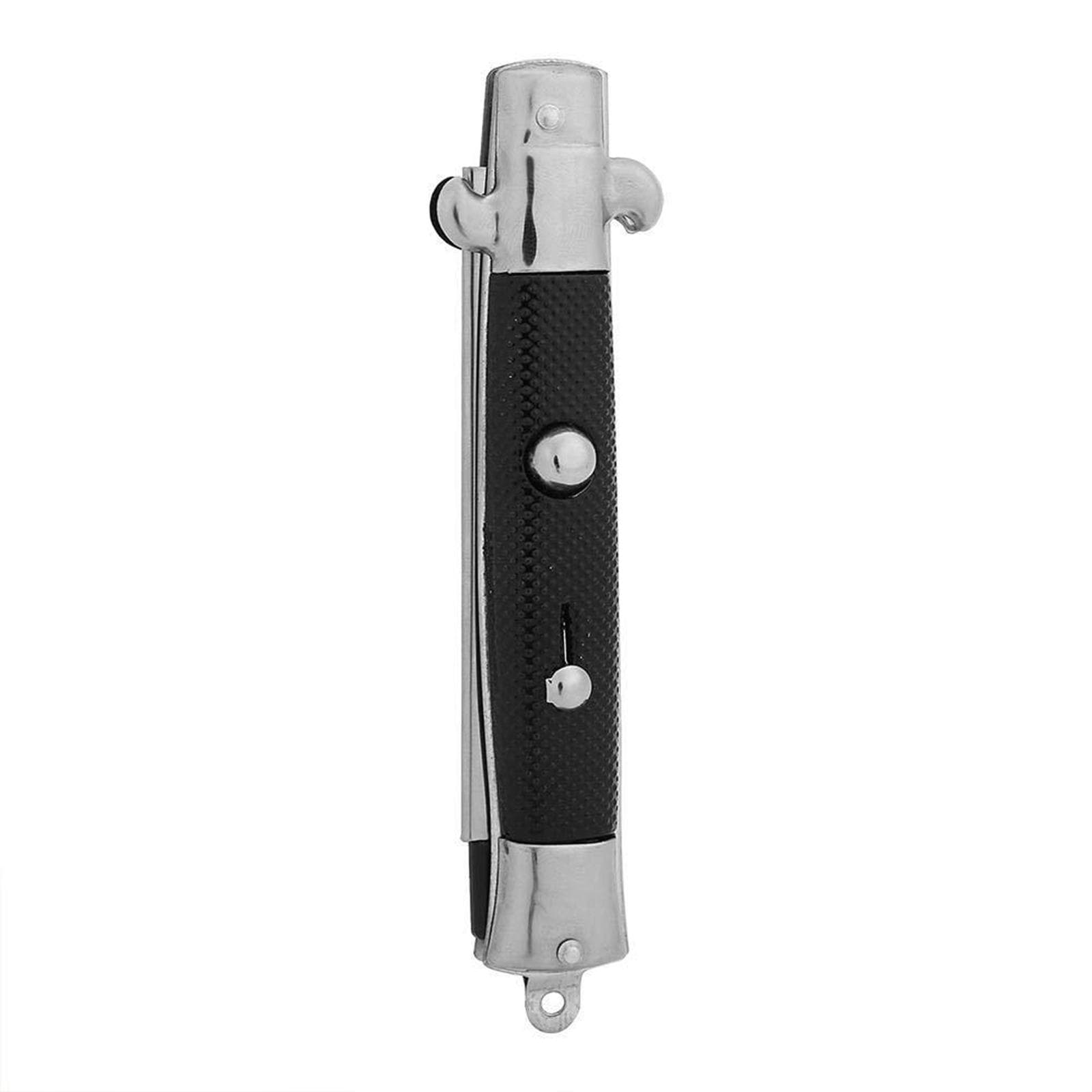 Oil Hair Comb Switchblade Spring Pocket Oil Hair Comb Folding Knife Looking Automatic Push Button black
