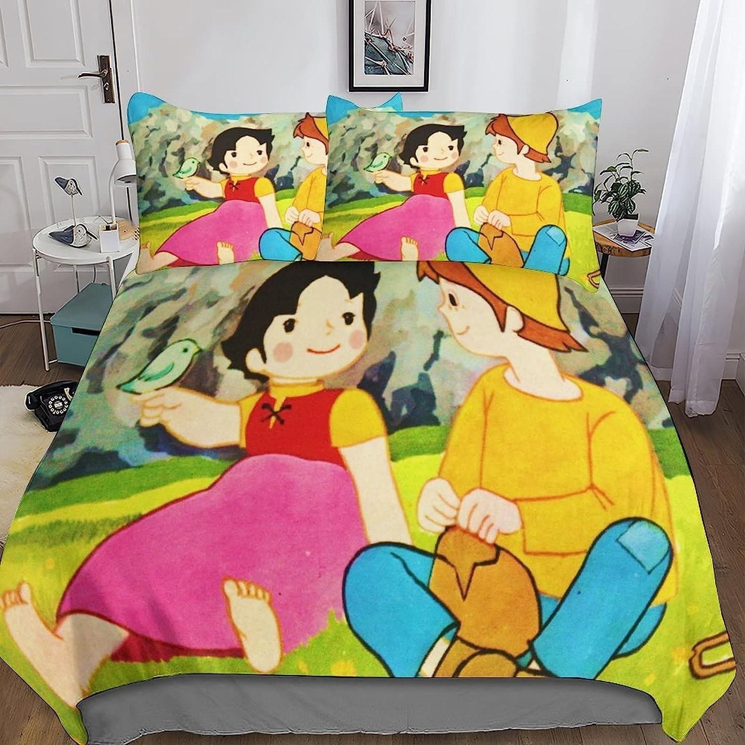 Heidi The Girl From The Alps Bedding,Heidi Bedding Set,Heidi and Family Duvet Cover Set,Bedroom Decoration 140x200cm 2pcs