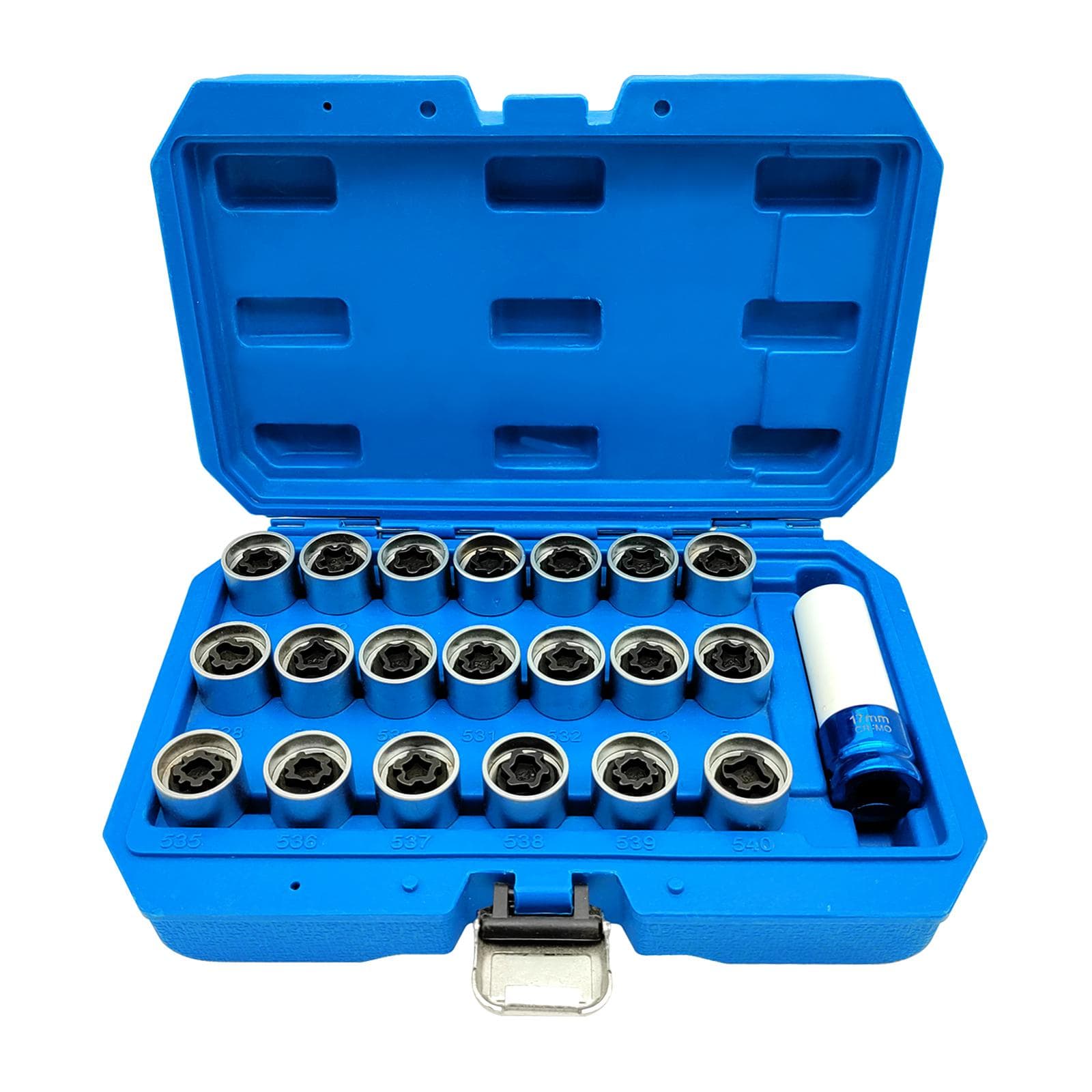 21Pcs Security Master Locking Wheel Nut Key Antitheft Screw Socket Wrench Tool Kit Replacement for 0 silver