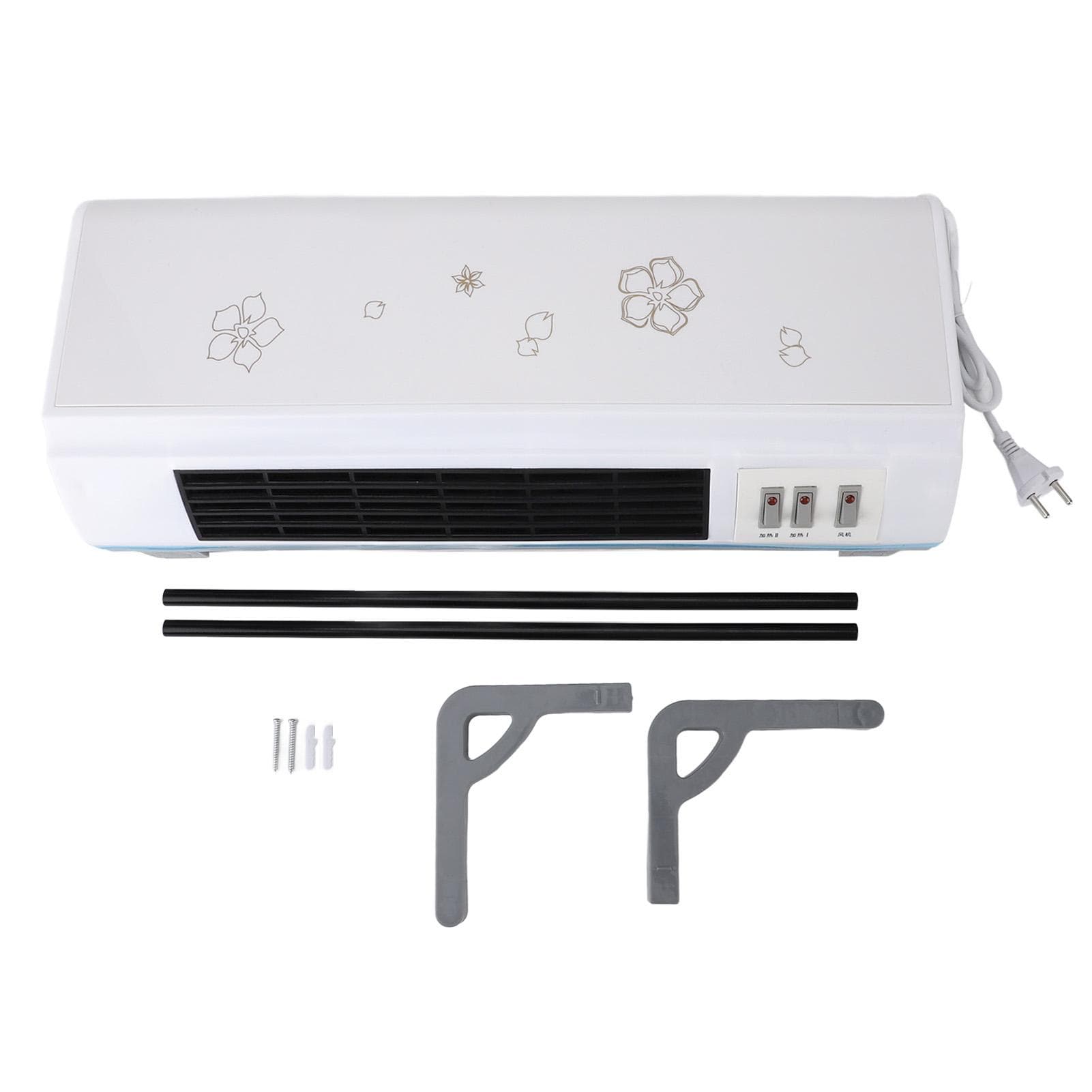 Electric Wall Heater PTC Ceramic Waterproof Wall Mounted Space Heater Warm and Nature Wind for