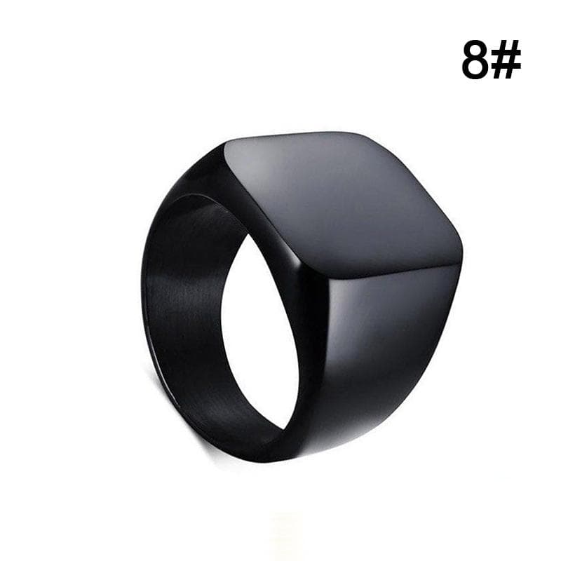 Mens Jewelry Ring Simple Stainless Steel Rings Solid Polished Classic Fashion Wedding Ring 8 black