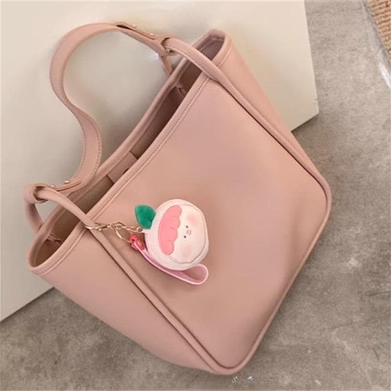 Women's Handbag Student Class Large-capacity Bag Solid Color Tote Bag Handheld Commuter Bag Underarm Bag 29*12*27cm pink