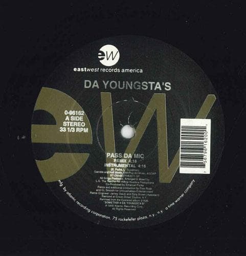 12inch Record DA YOUNGSTAS Pass Da Mic Neighborhood Bully 096162 EASTWEST 1992 US Rap HipHopRB Used