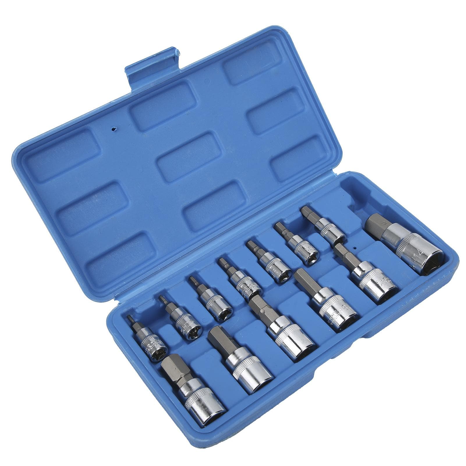 Square Wrench Hex Bit Socket Set 14in 38in 12in Auto Maintenance Repair with Tool Box