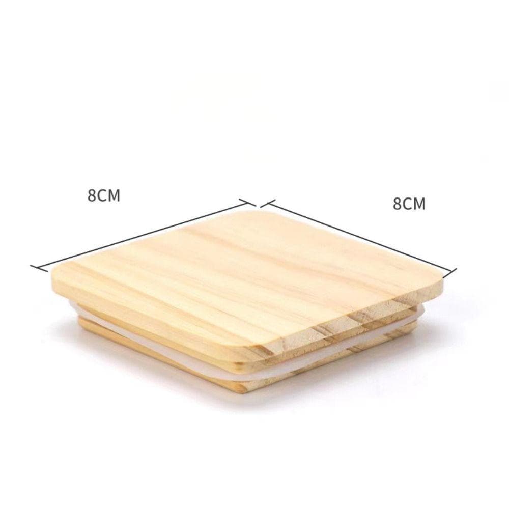 Sizes Compatible Kitchen Organization Wide Mouth Cover Canning Storage Wood Lids Mason Jar Lid yellow-square-80mm