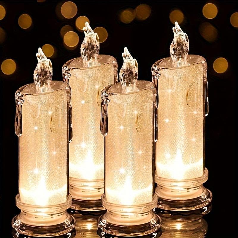 1/2/4pcs LED Flameless Candles LED Column Candles Including Battery Perfect for Christmas Family Gatherings Candlelight Dinners 4pcs