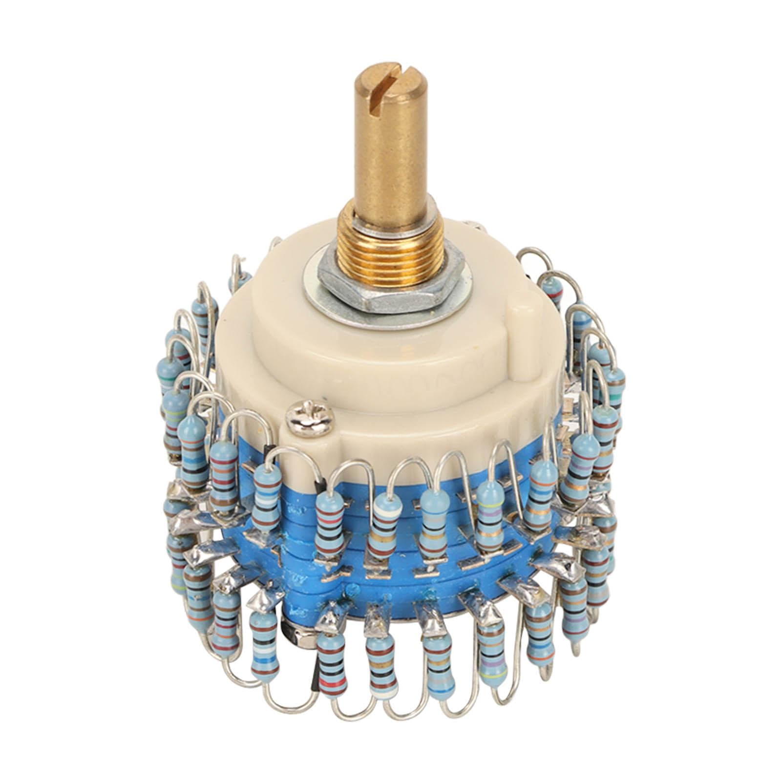 Two Channels Volume Potentiometer 2*24 Gear 20K High Accuracy Volume Potentiometer for Amplifier
