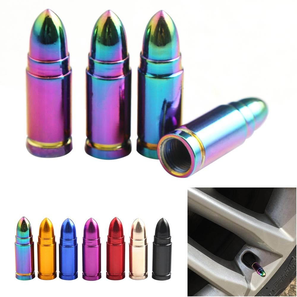 Bullet Type Aluminum Alloy Valve Caps US Standard Dazzling Color Tyre Valve Dust Caps for Car Dazzling Color