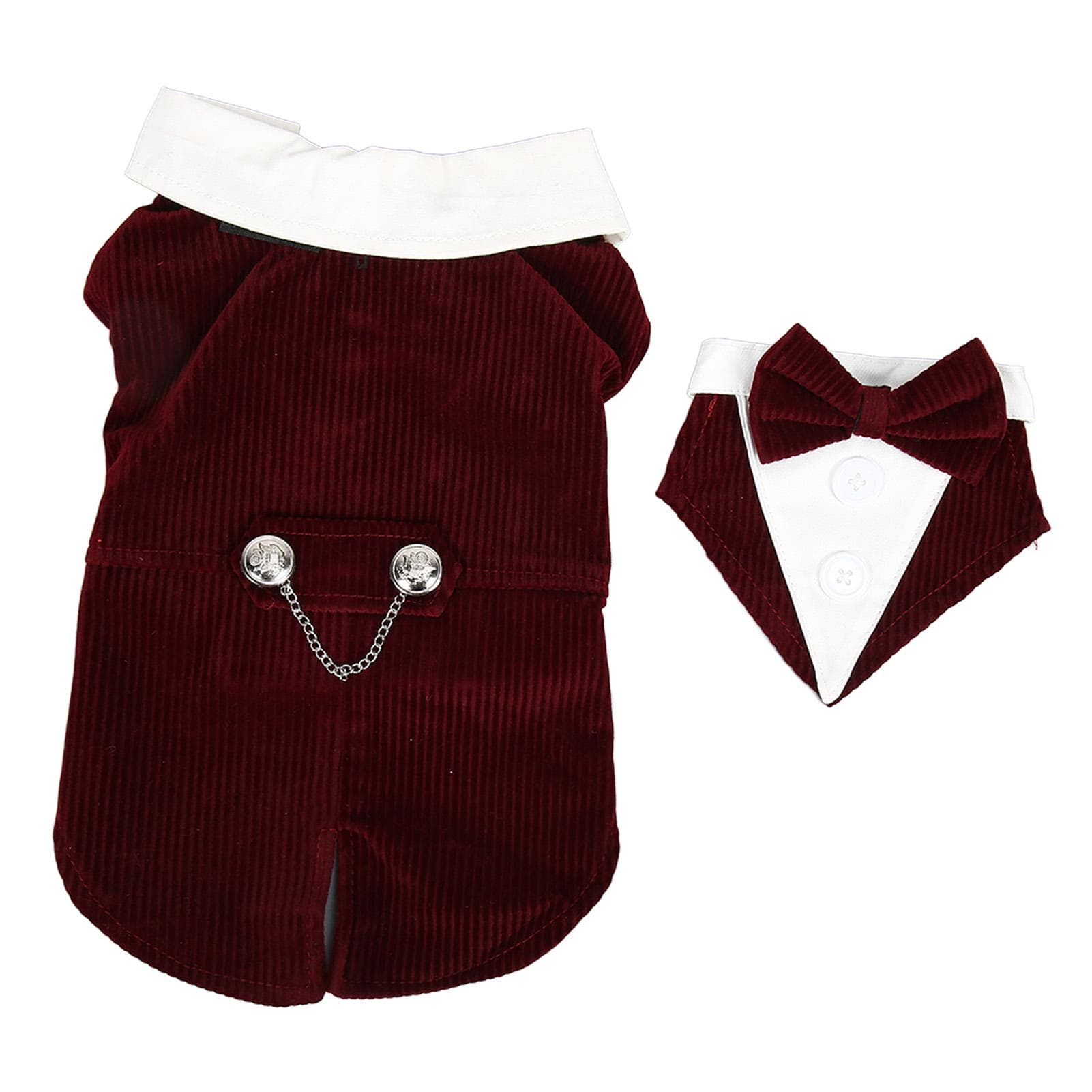 Pet Wedding Suit Stylish Elegant Decorative Dog Formal Tuxedo Suit for Wedding Party Jujube Red XL M(for 4-6.5kg)