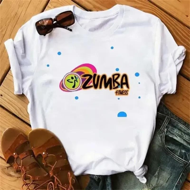 Zumba Graphic Tshirt Women's Clothing Fitness Dance Letter Printed Tees Summer Shirt Sport Gymnastics Femme Fashion T-Shirt Tops 6XL