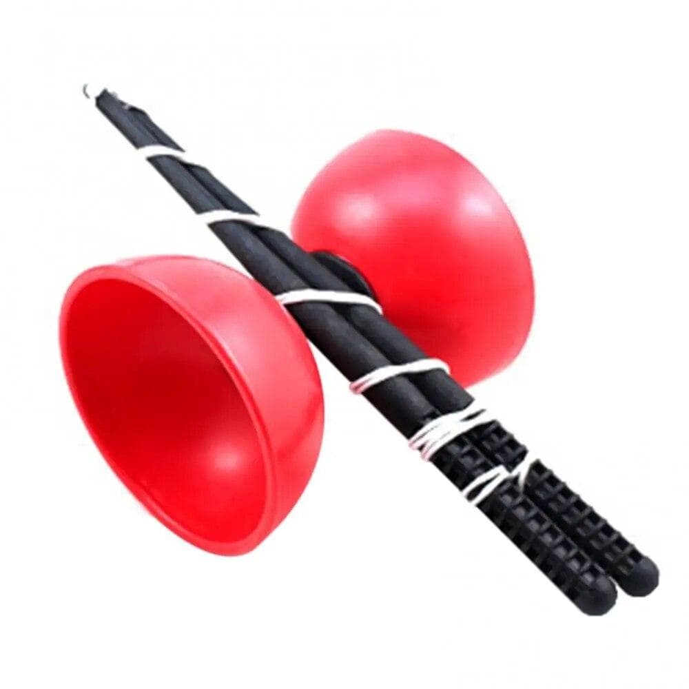 Funny Chinese YOYO 3 Bearing Clutch Diabolo Set Metal Sticks String Bag Toys Festive Party Favors red