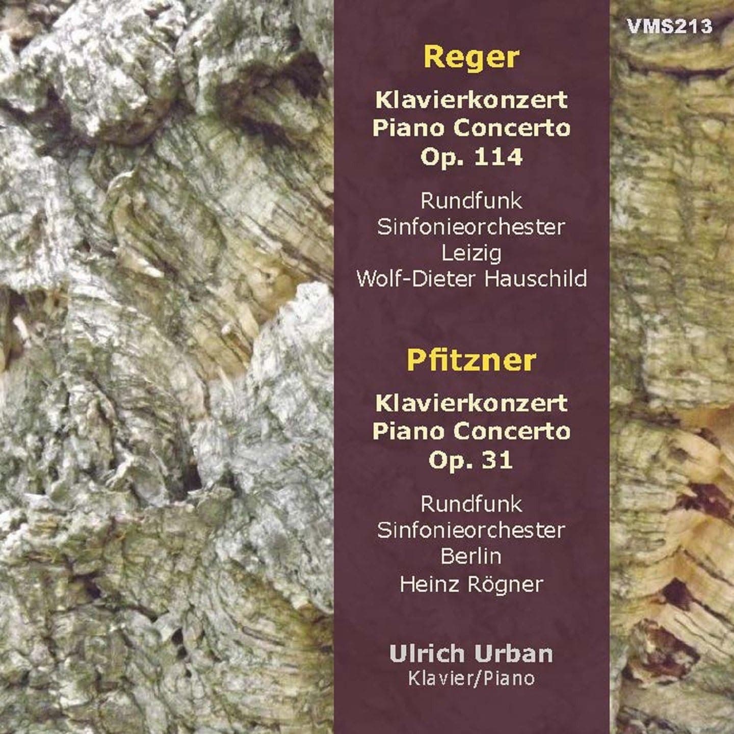 CD ULRICH URBAN, WOLF-DIETER HAUSCHILD - Reger, Pfitzner: Piano Concertos VMS213 Europe Classical Used