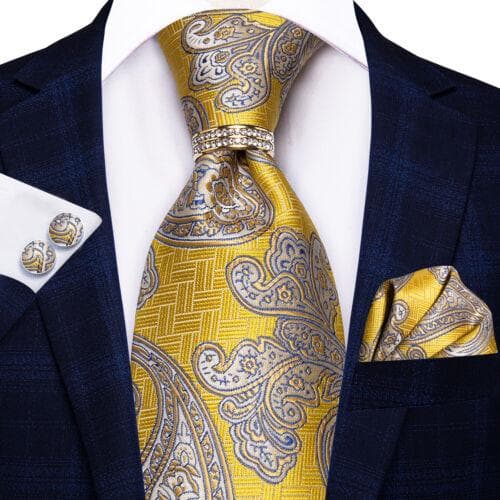198 Colors Mens Silk Tie Black Blue Red Necktie Hanky Cufflinks Wedding 3PCS Set N-1730