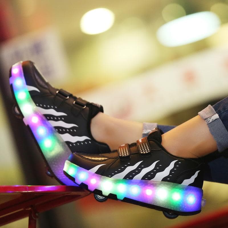 New Runaway Shoes LED Charging Pulley Shoes Men and Women Children Adult Wheel Shoes Roller Skates 31