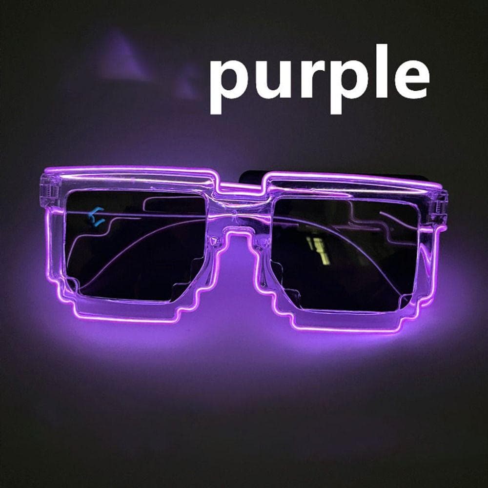 New LED Wireless Party Glasses Plastic Mosaic Luminous Neon Sunglasses Fun Fluorescent Accessories