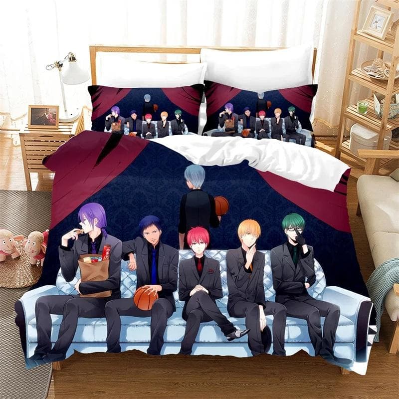 3D Printed Kurokos Basketball Bedding Sets exquisite bed supplies set duvet cover bed comforter set luxury birthday gift 135x200cm 2pcs