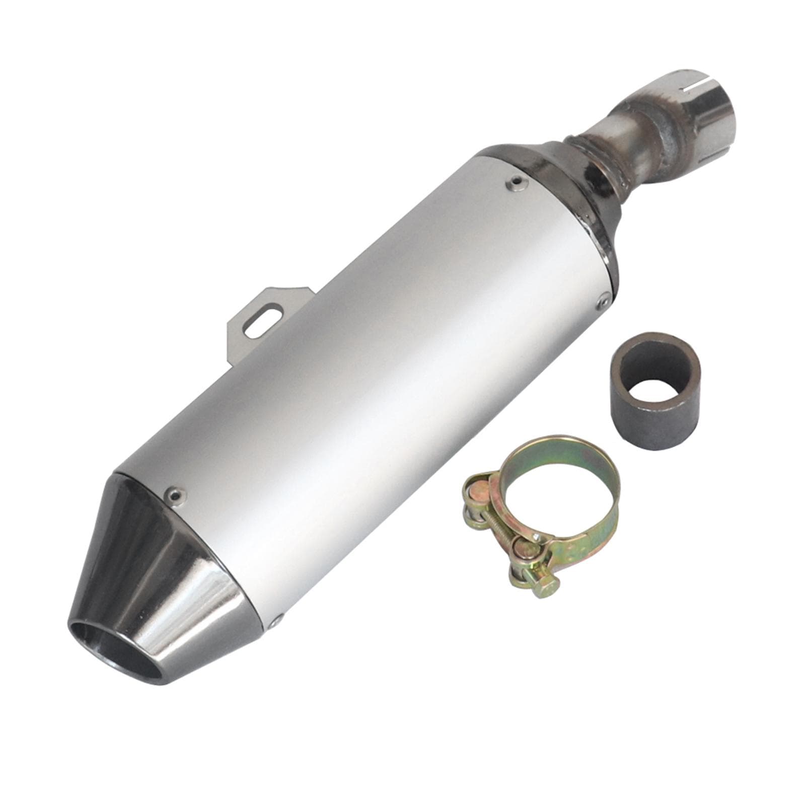 Motorcycle Exhaust Muffler Pipe Replacement For BBR Style Chinese KAYO BSE Apollo Pit Bike Dirt silver
