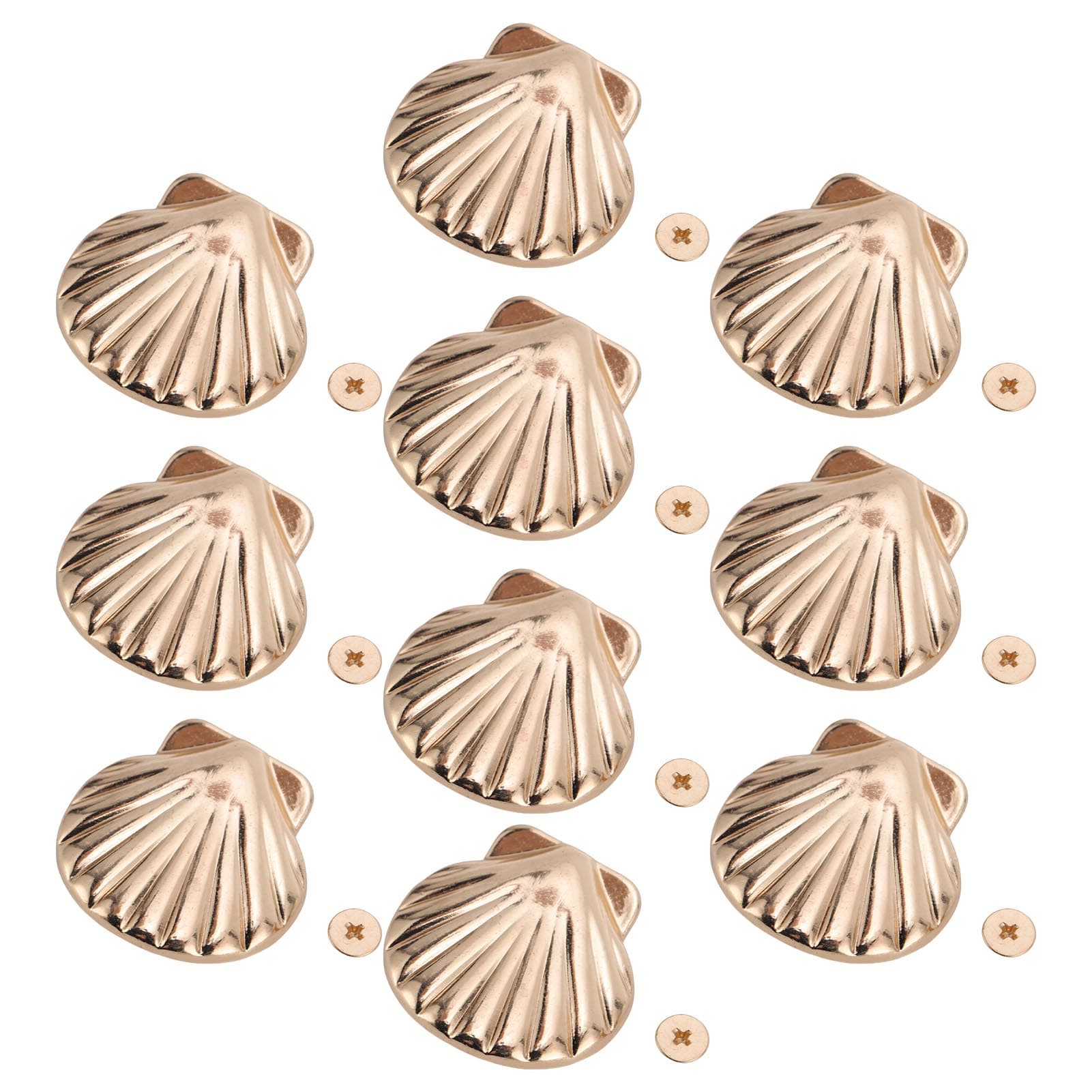 10 Sets Leather Rivets Screws Set 33mm Gold Shell Rivet 4.5mm PH Screw Kit for Leathercraft Binding