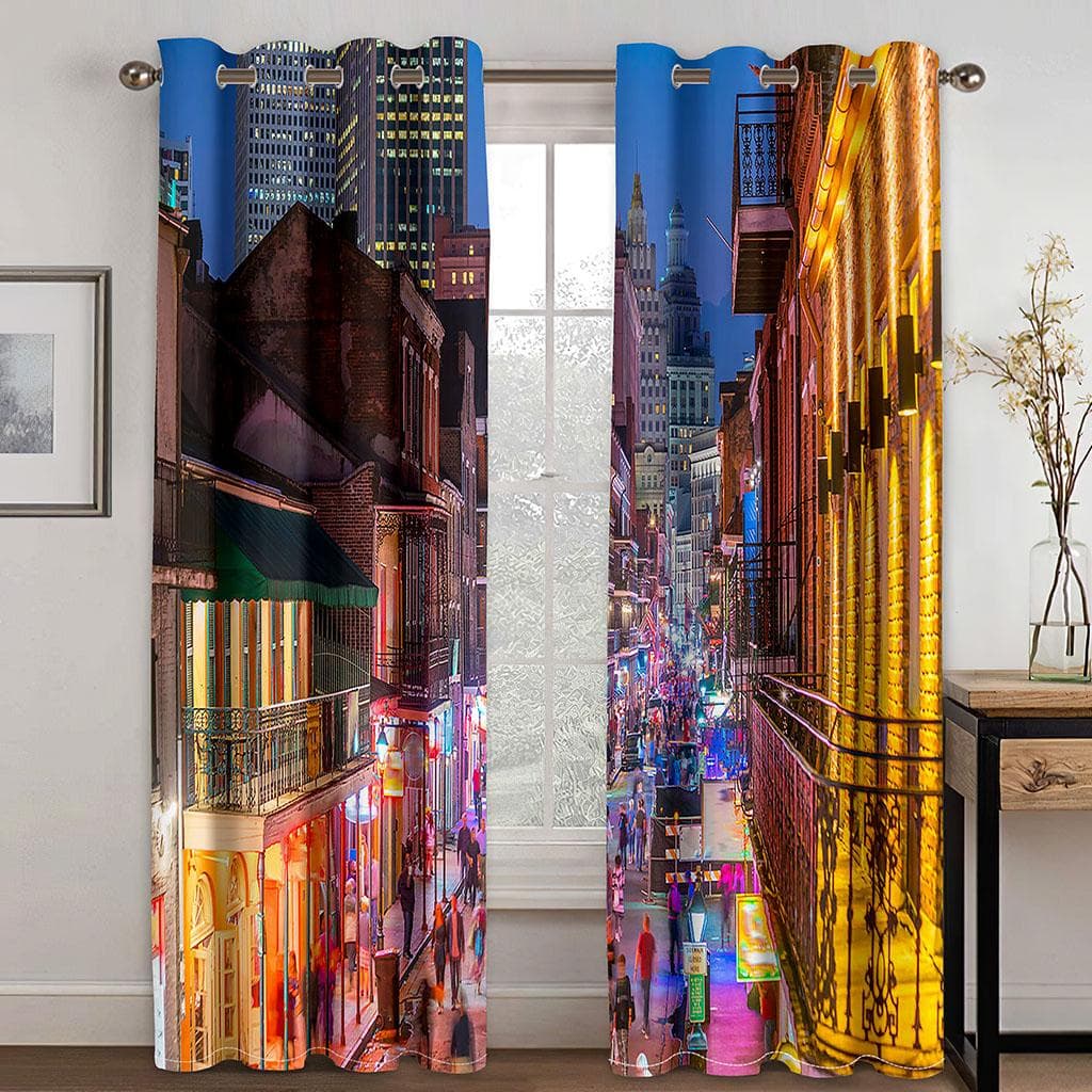 Pariss Landmarks Eiffel Tower Couple Curtains For Living Room Bedroom Kitchen Curtains Window Treatments 173W214H(CM)68x84in&Grommet Top